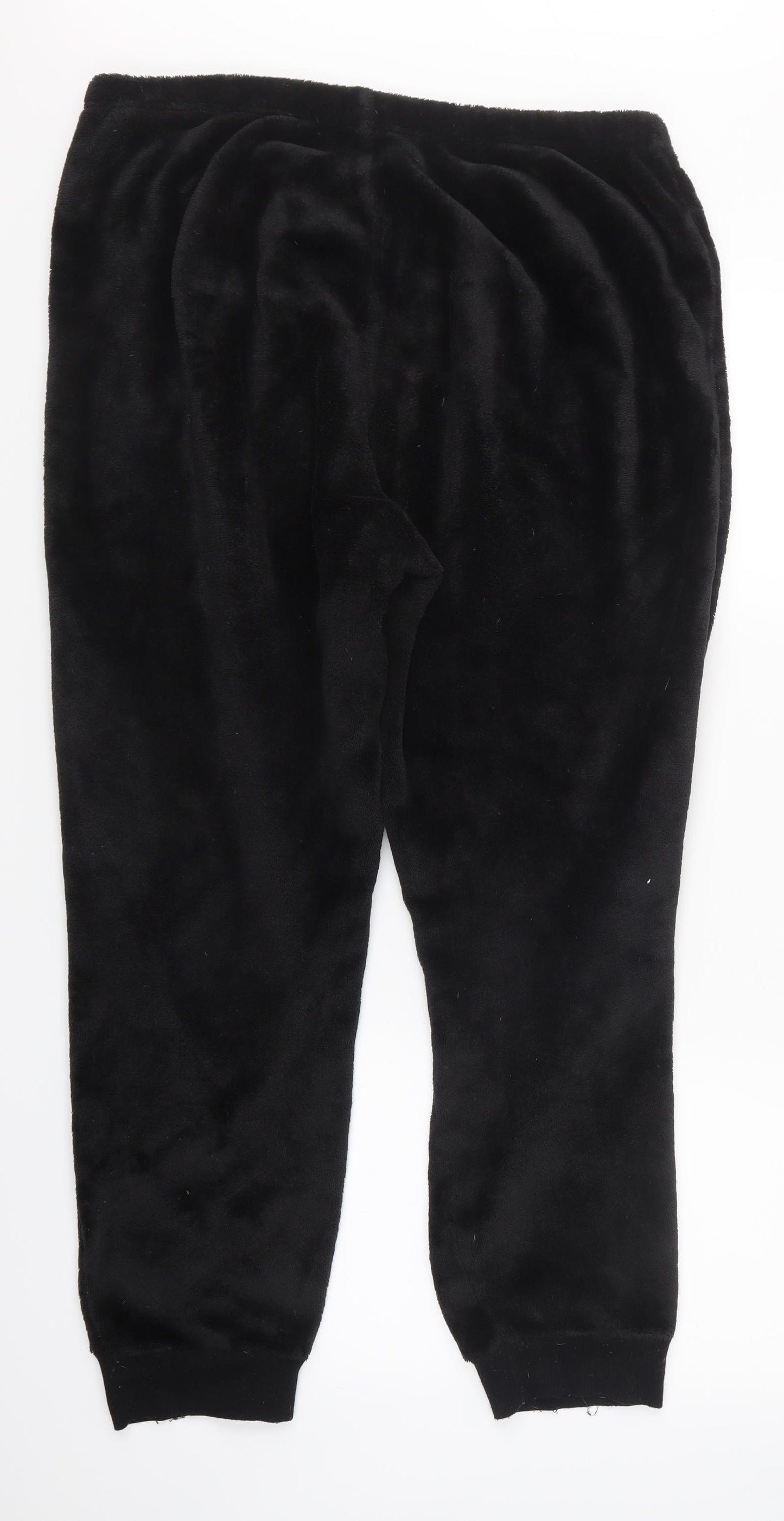 Marks & Spencer Womens Black  Fleece Sweatpants Trousers Size 14 L26 in