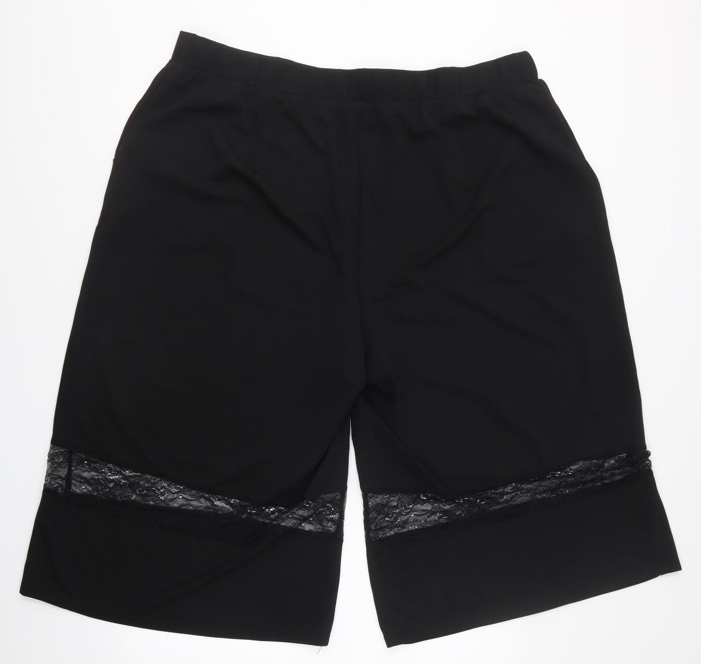 New Look Womens Black Floral  Culotte Shorts Size 26