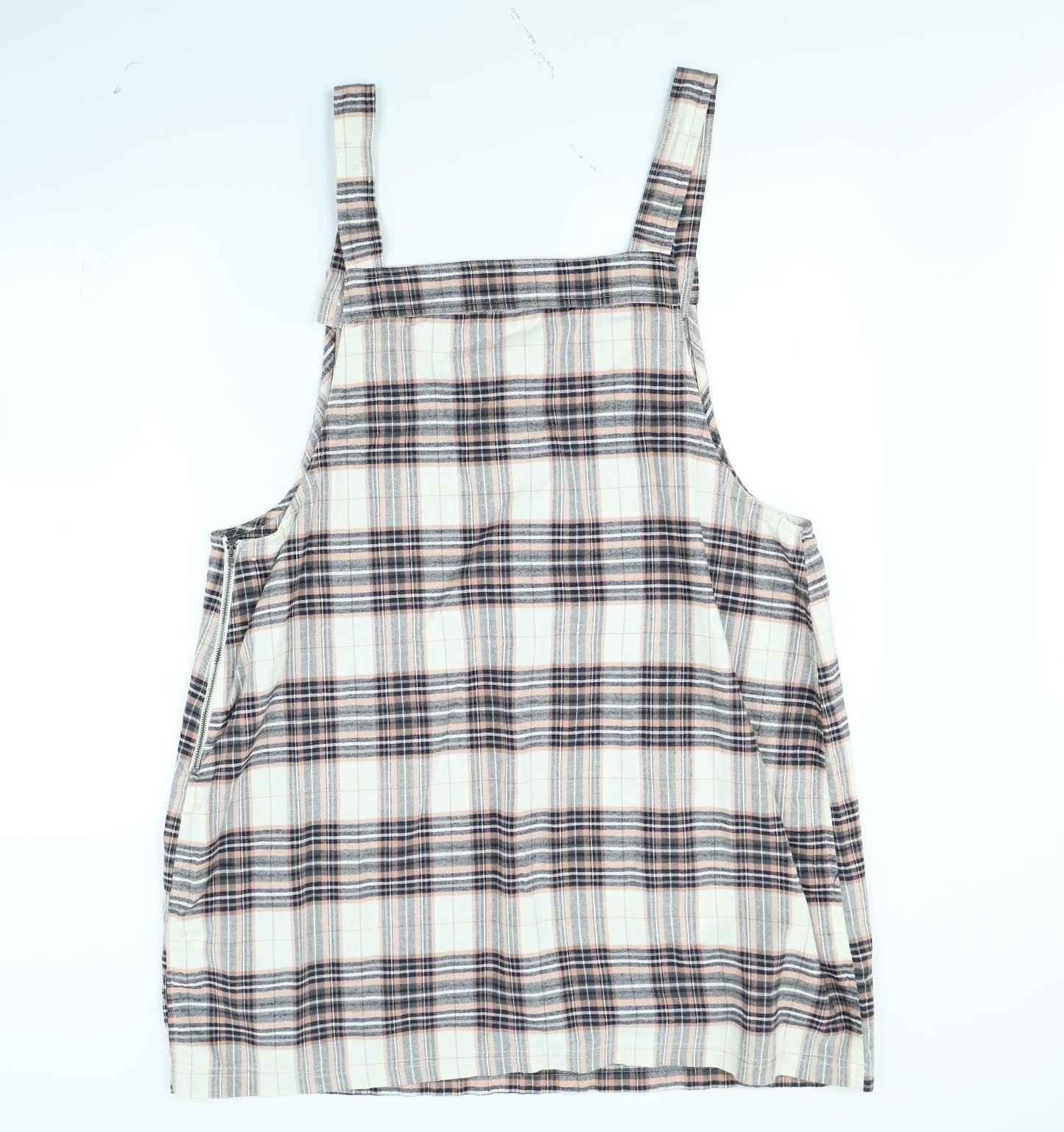 TU Womens White Check  Pinafore/Dungaree Dress  Size 20