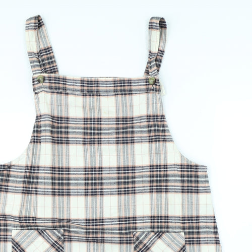TU Womens White Check  Pinafore/Dungaree Dress  Size 20