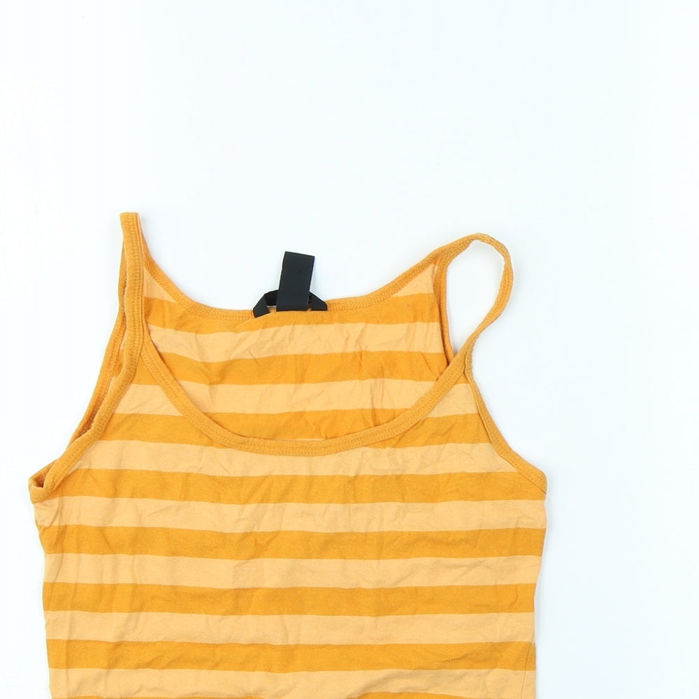 H&M Womens Orange Striped  Basic Tank Size S