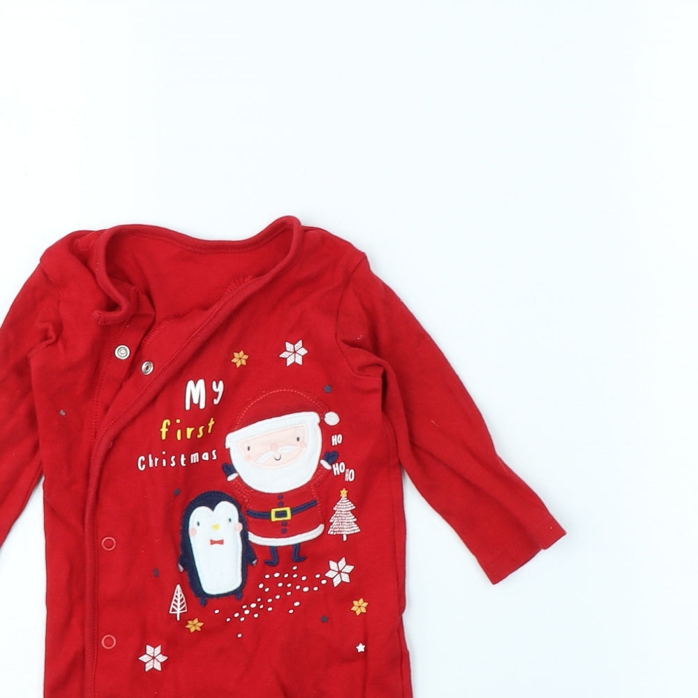 George Baby Red   Babygrow One-Piece Size 3-6 Months  - CHRISTMAS