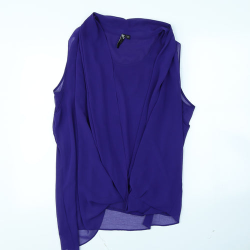 TS Womens Blue  Rayon Basic Blouse Size 16