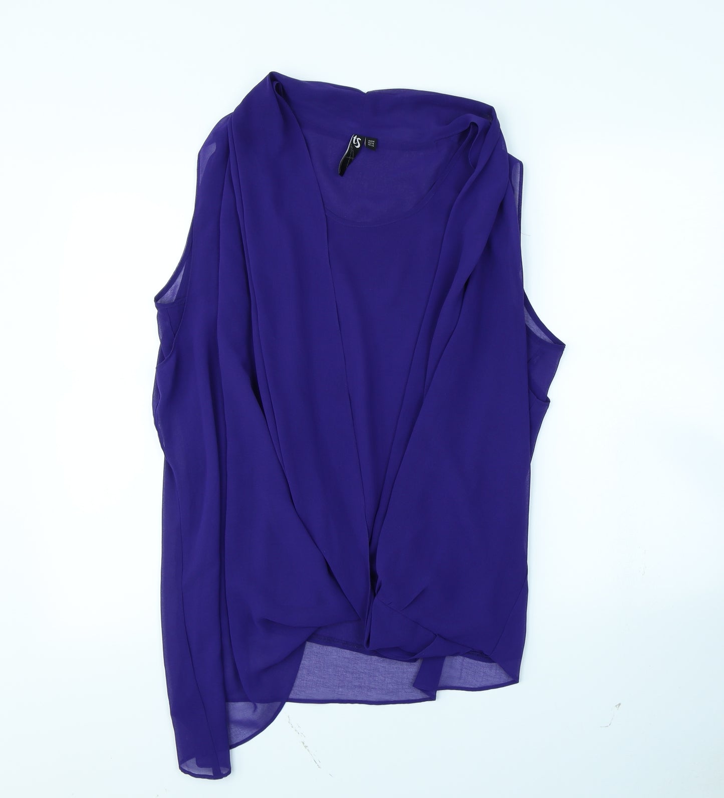 TS Womens Blue  Rayon Basic Blouse Size 16