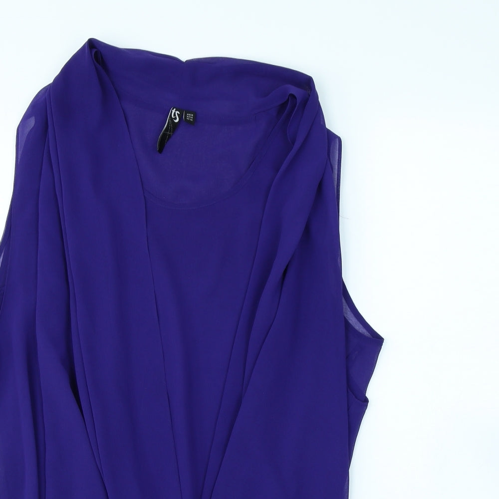 TS Womens Blue  Rayon Basic Blouse Size 16