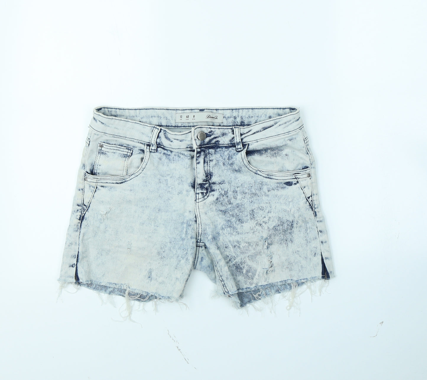 Denim & Co. Womens Blue   Cut-Off Shorts Size 12