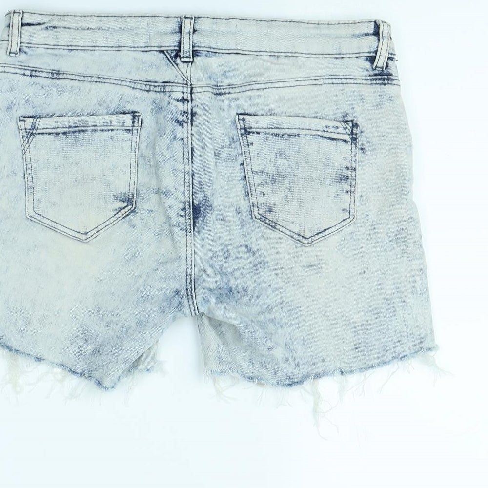 Denim & Co. Womens Blue   Cut-Off Shorts Size 12