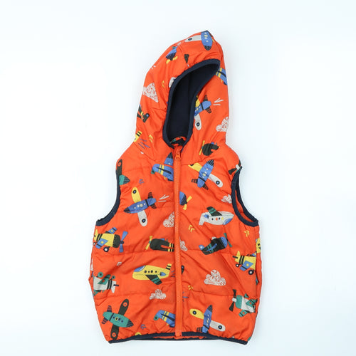 George Boys Orange Spotted  Rain Coat Coat Size 2 Years  - Aeroplanes