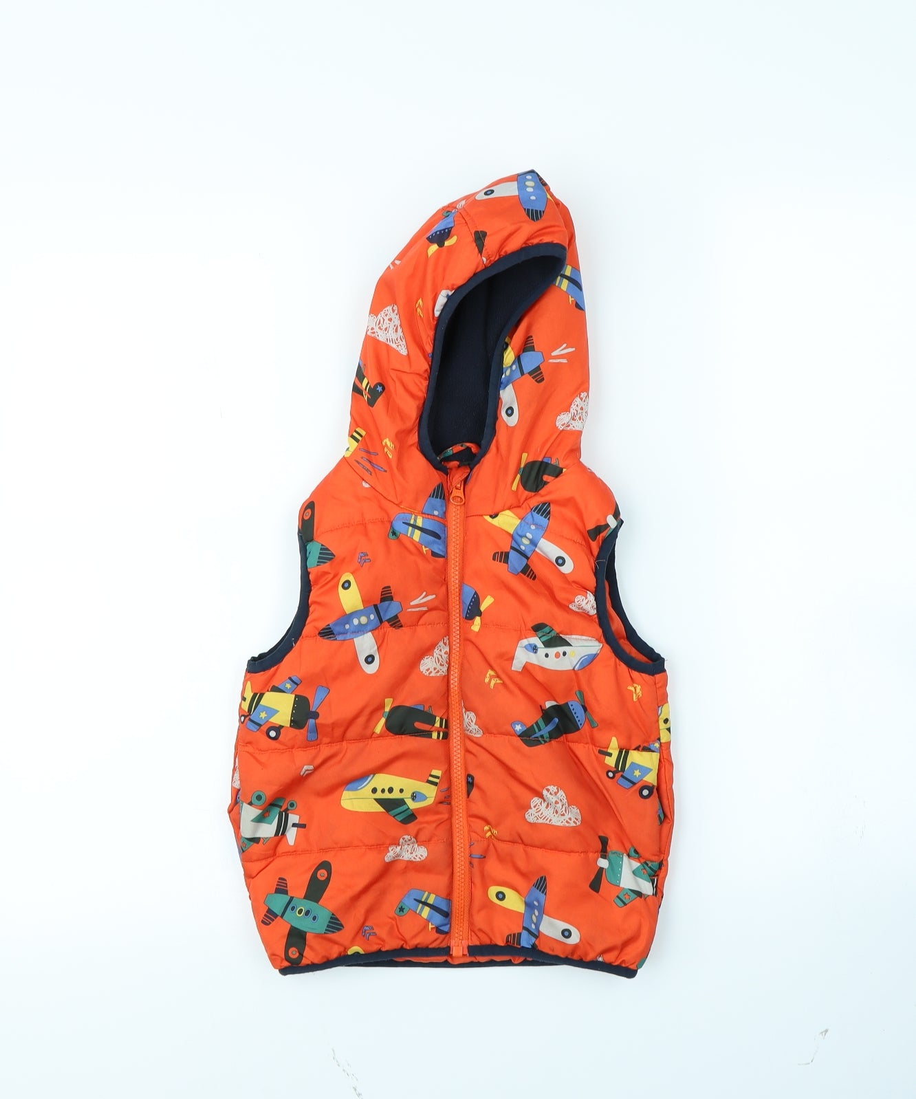 George Boys Orange Spotted  Rain Coat Coat Size 2 Years  - Aeroplanes