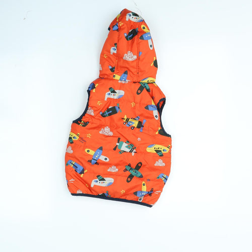 George Boys Orange Spotted  Rain Coat Coat Size 2 Years  - Aeroplanes