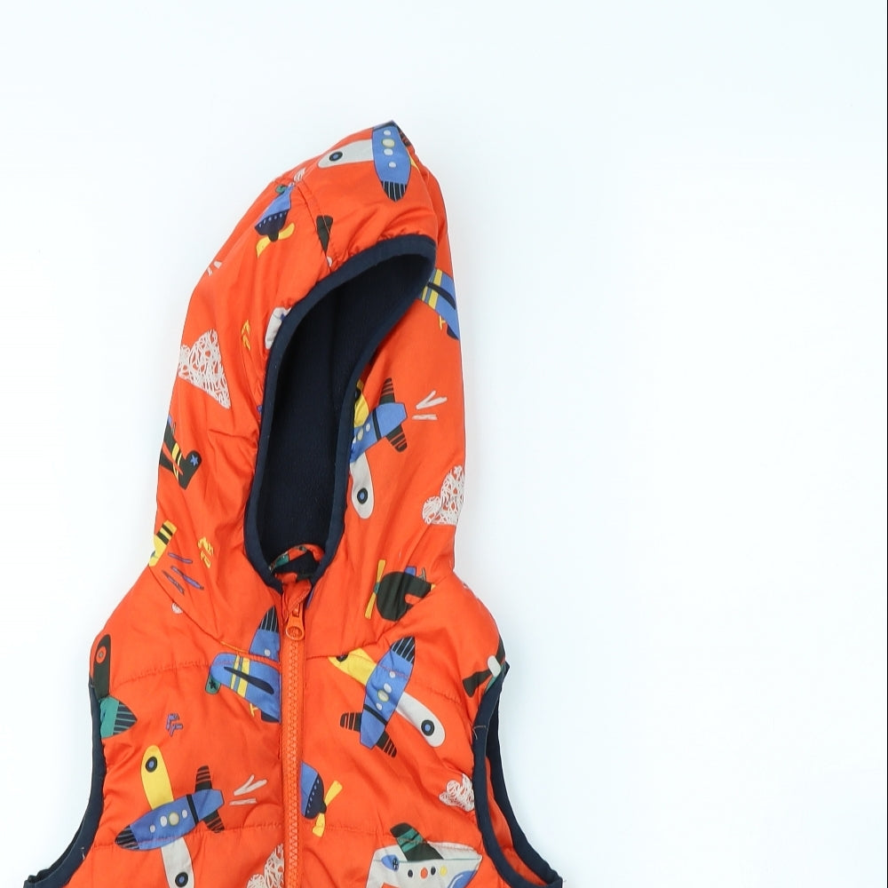 George Boys Orange Spotted  Rain Coat Coat Size 2 Years  - Aeroplanes