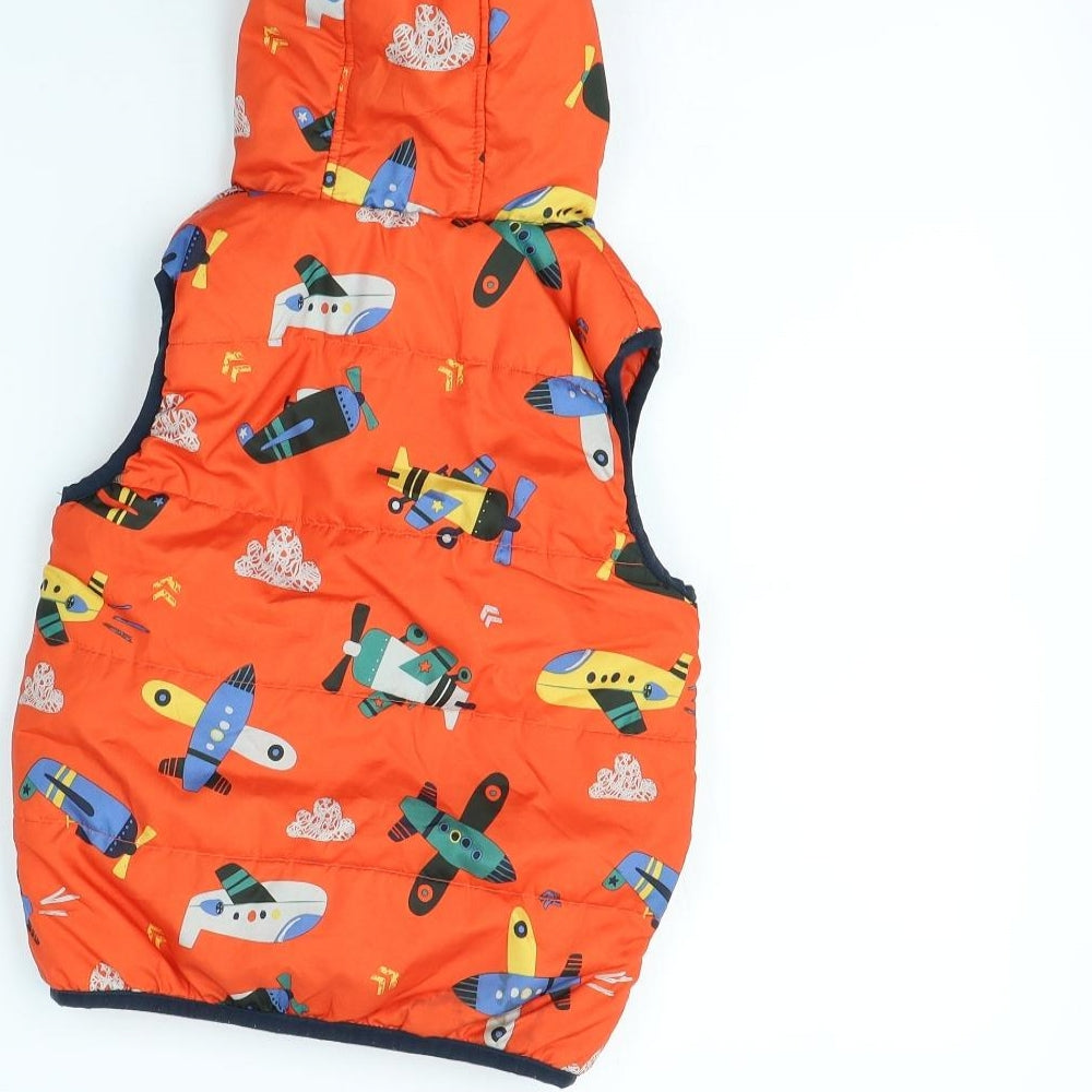 George Boys Orange Spotted  Rain Coat Coat Size 2 Years  - Aeroplanes