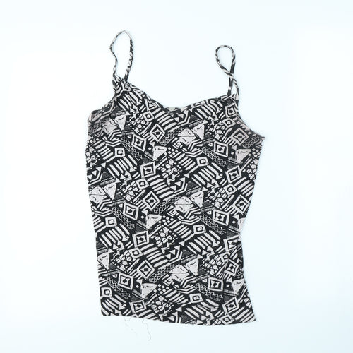 TU Womens White Geometric  Basic Tank Size 14