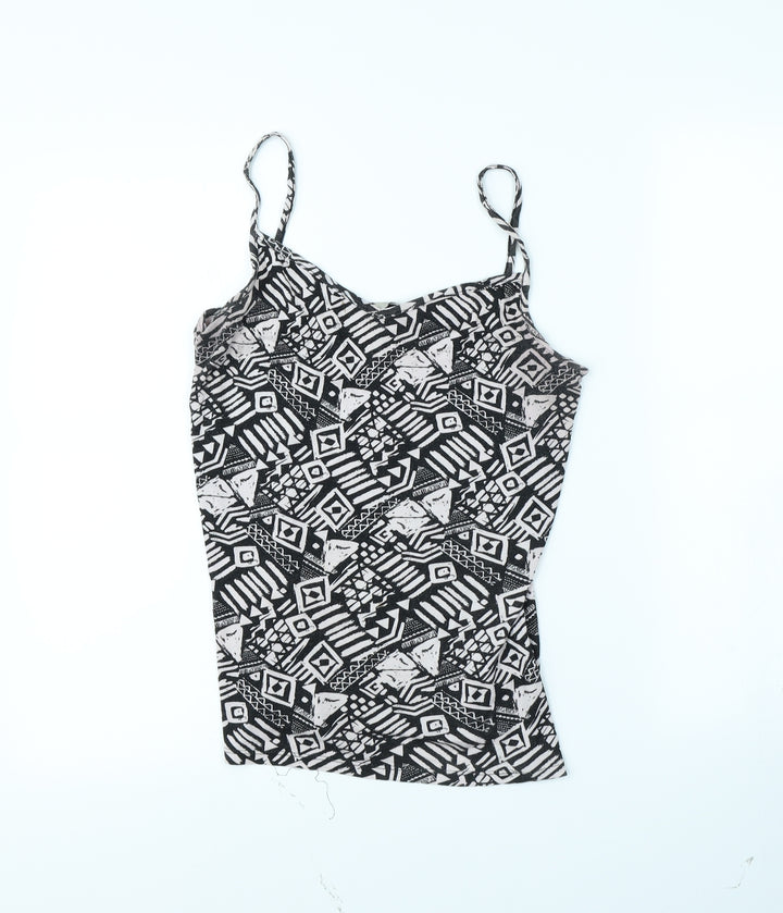 TU Womens White Geometric Basic Tank Size 14