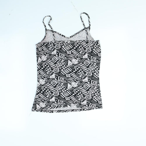 TU Womens White Geometric  Basic Tank Size 14