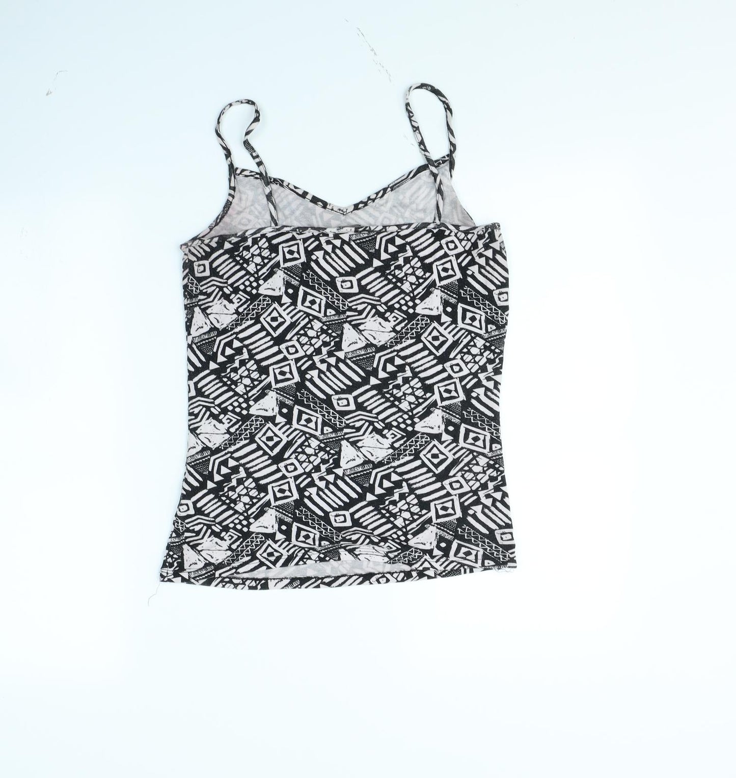 TU Womens White Geometric  Basic Tank Size 14
