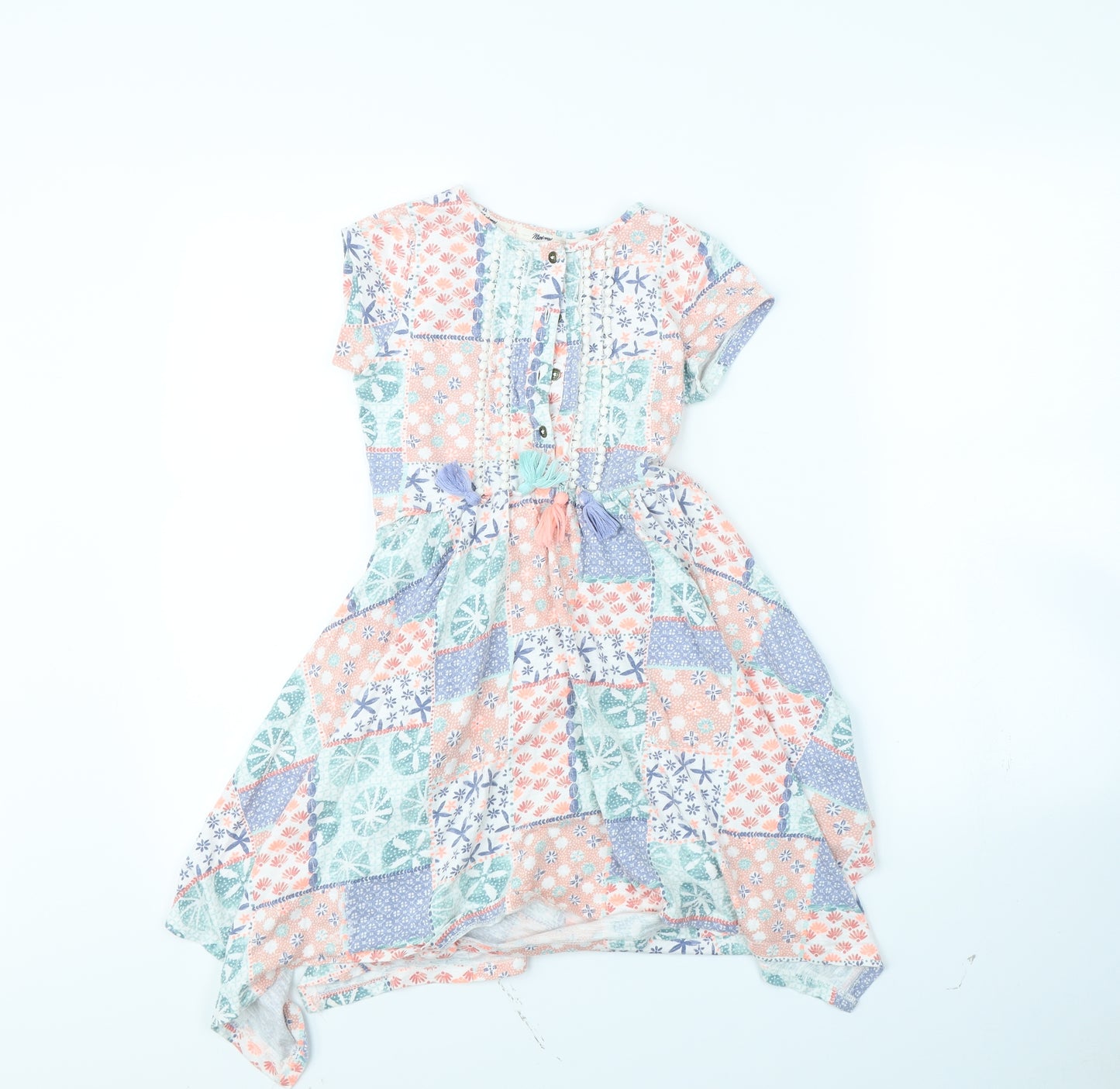Manta Ray Girls Multicoloured Geometric  Fit & Flare  Size 7 Years
