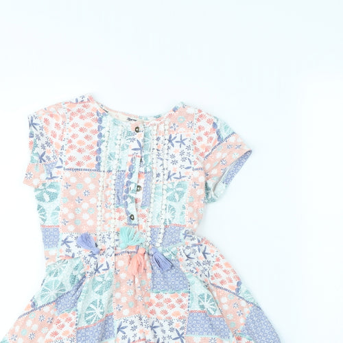 Manta Ray Girls Multicoloured Geometric  Fit & Flare  Size 7 Years