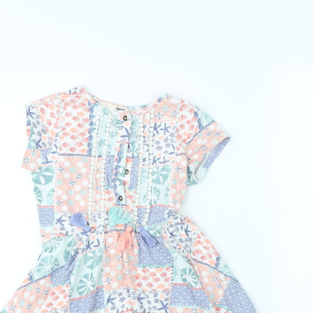 Manta Ray Girls Multicoloured Geometric  Fit & Flare  Size 7 Years