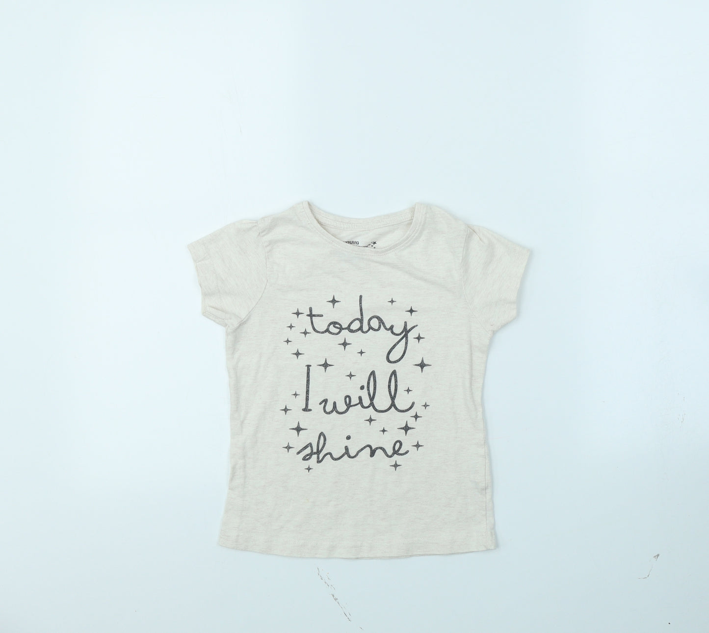 Young Dimension Girls Beige   Basic T-Shirt Size 5 Years