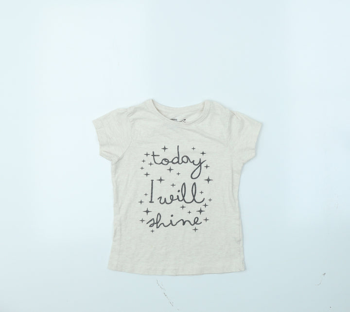 Young Dimension Girls Beige   Basic T-Shirt Size 5 Years