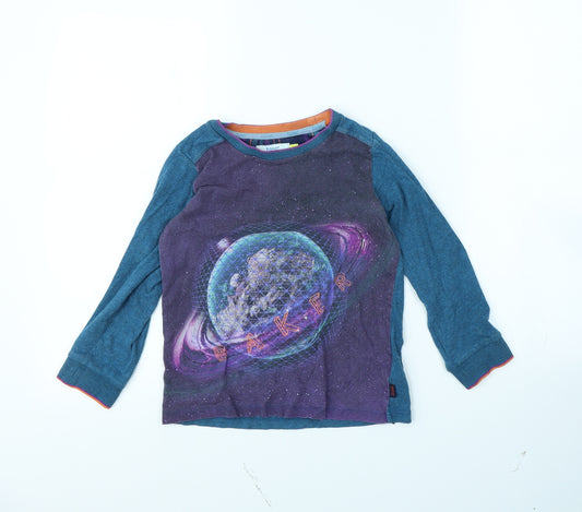 Front view of Baker girls’ blue jumper, size 5, years