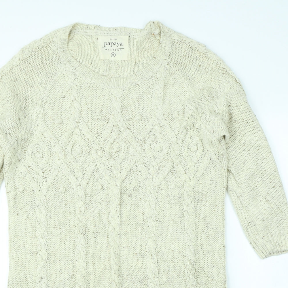 Papaya Womens Beige   Jumper Dress  Size 16