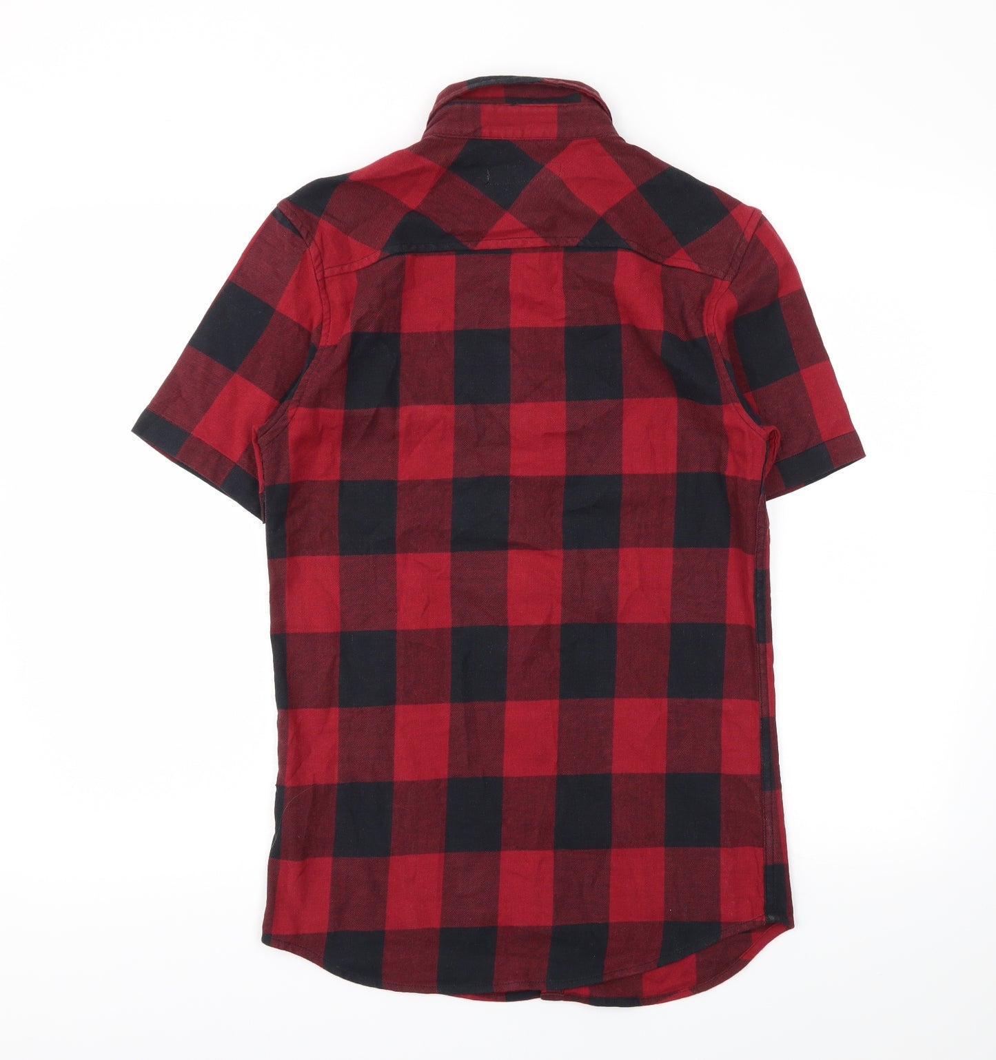 Primark Mens Red Plaid   Button-Up Size S