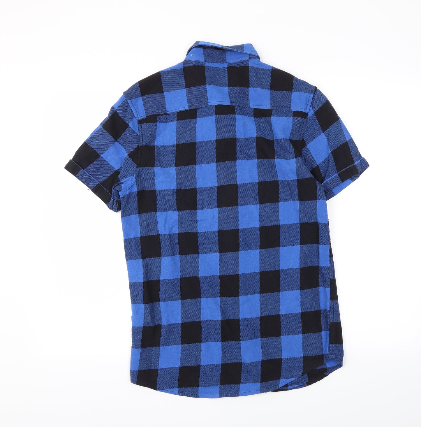 Primark Mens Blue Plaid   Button-Up Size S