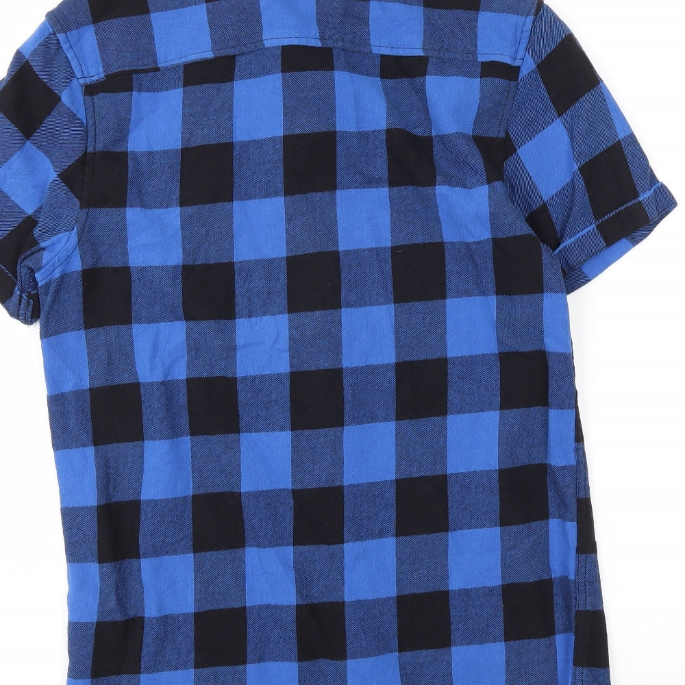 Primark Mens Blue Plaid   Button-Up Size S