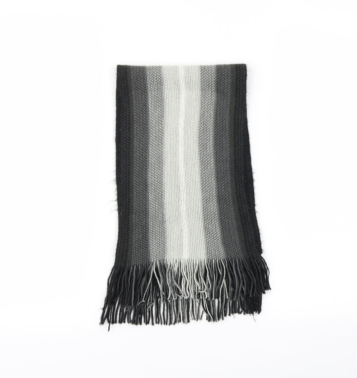 Preworn Mens Black Striped  Scarf  One Size