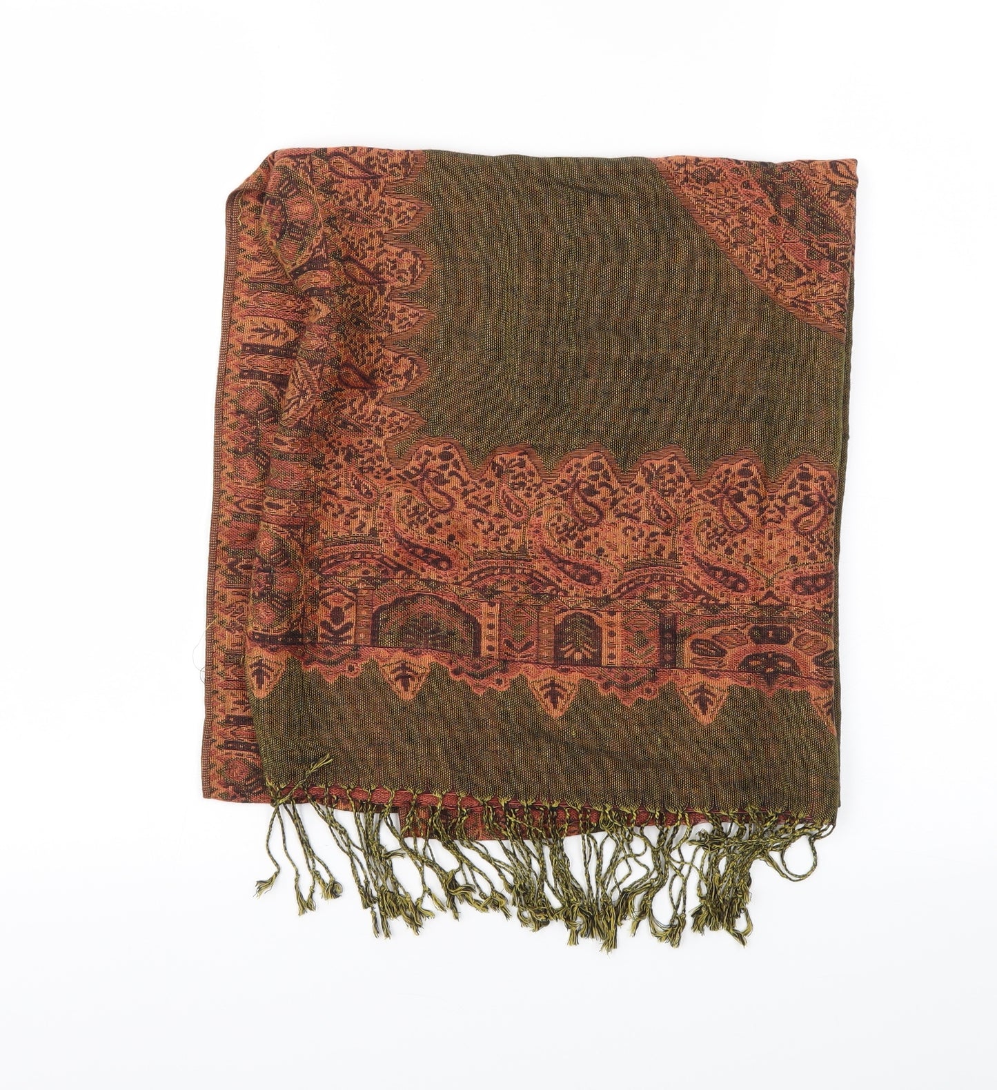 Preworn Womens Green Paisley   Shawl/Wrap