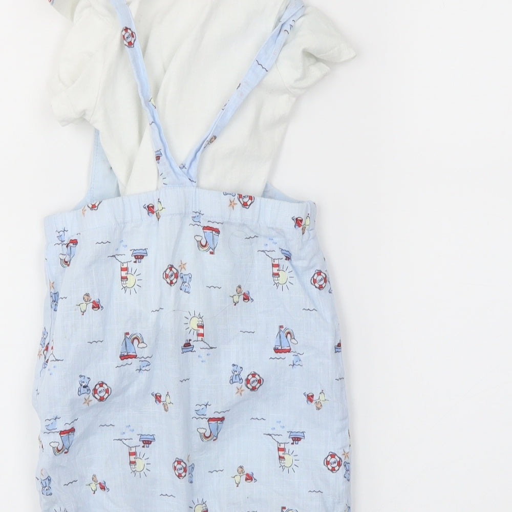 Nutmeg Boys Blue   Dungaree One-Piece Size 12-18 Months