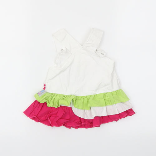 Preworn  White   Pinafore/Dungaree Dress  Size 0-3 Months