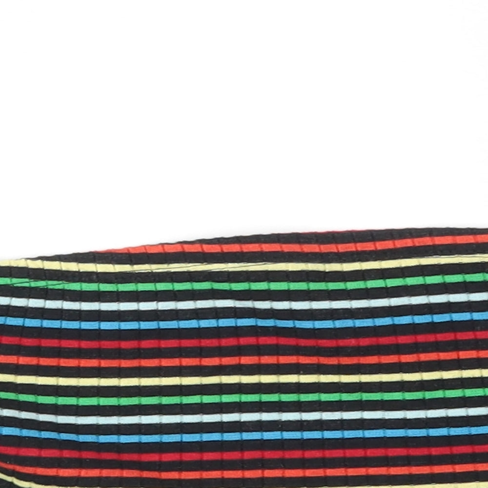 Primark Womens Black Striped  Cropped Tank Size XS