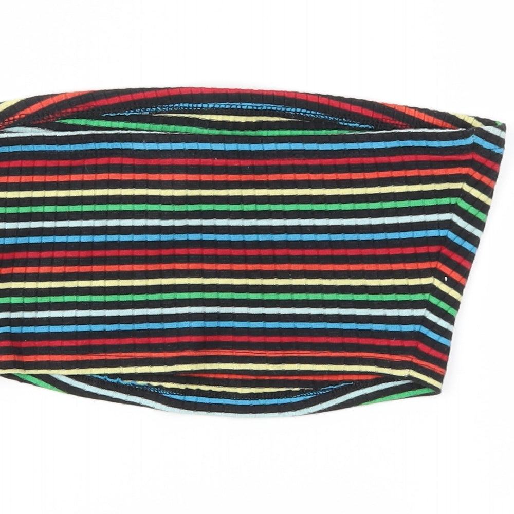 Primark Womens Black Striped  Cropped Tank Size XS