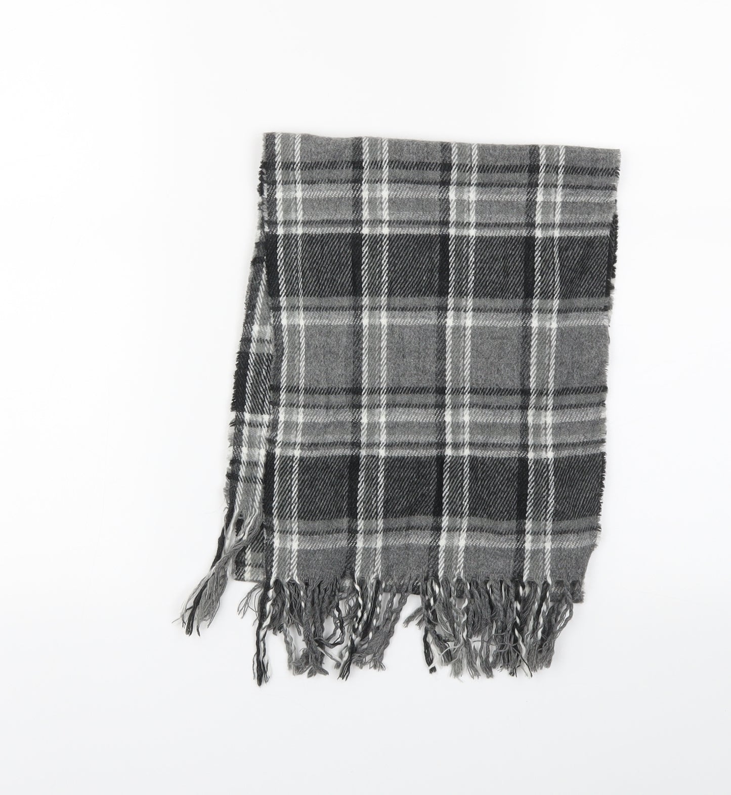 Preworn Womens Grey Plaid   Scarf