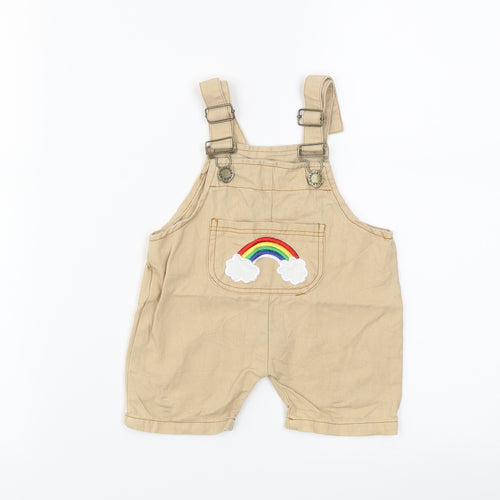 Preworn Baby Brown  Denim Dungaree One-Piece Size 6-9 Months