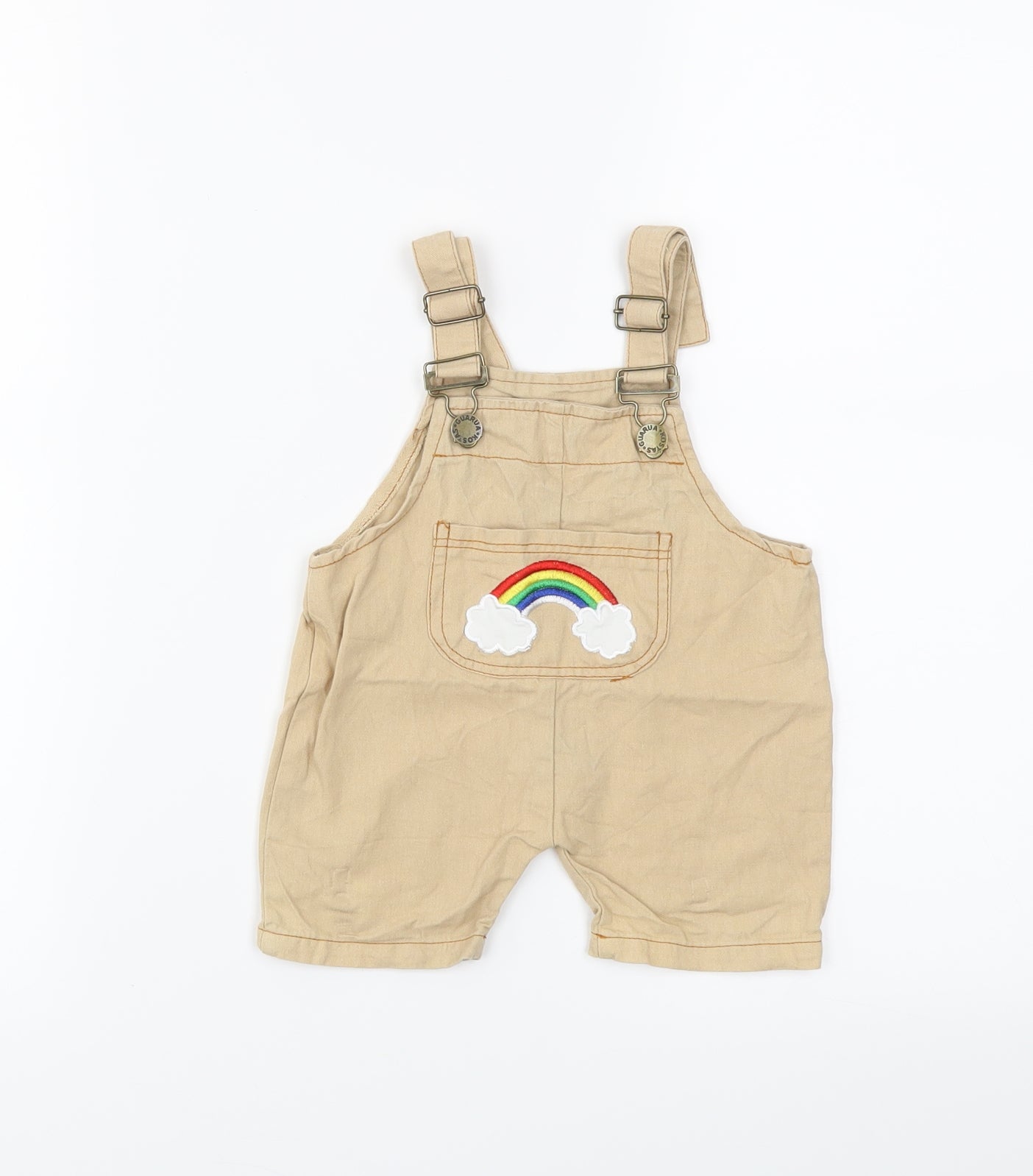 Preworn Baby Brown  Denim Dungaree One-Piece Size 6-9 Months