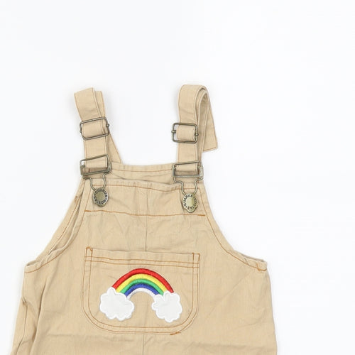 Preworn Baby Brown  Denim Dungaree One-Piece Size 6-9 Months