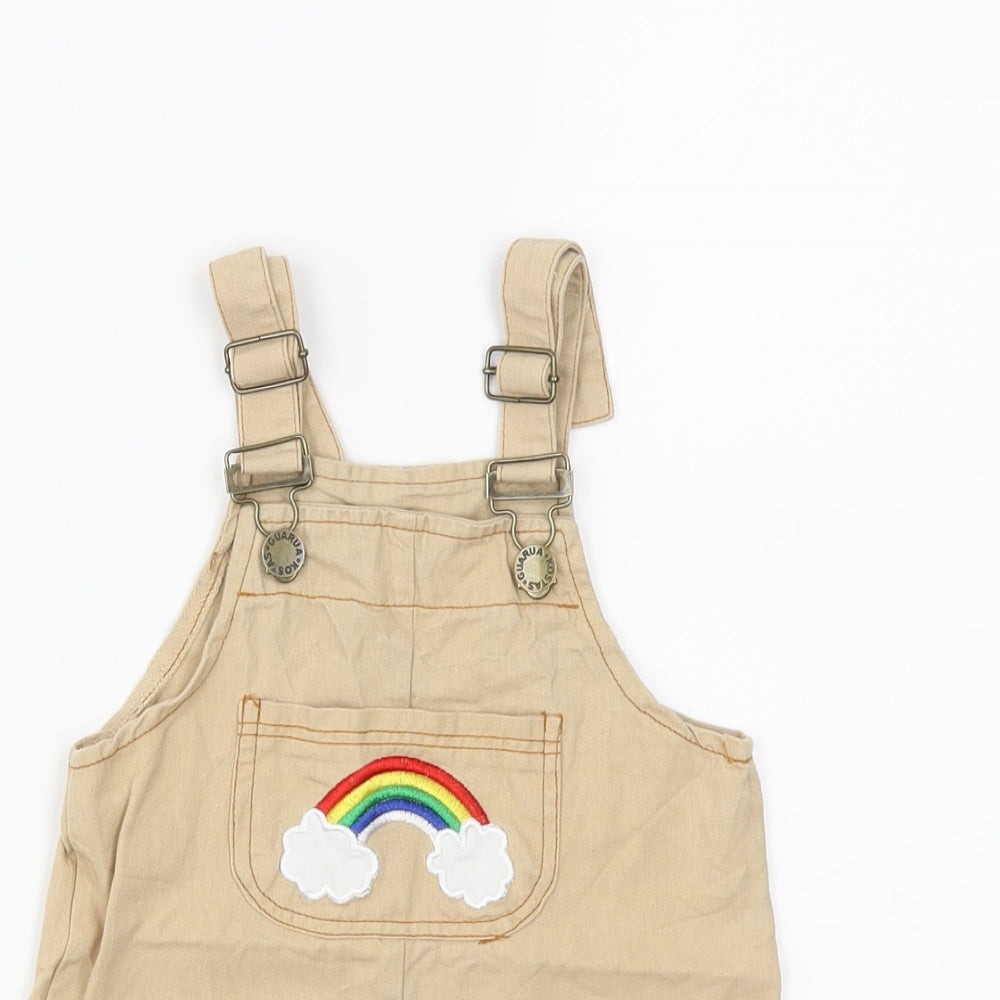 Preworn Baby Brown  Denim Dungaree One-Piece Size 6-9 Months