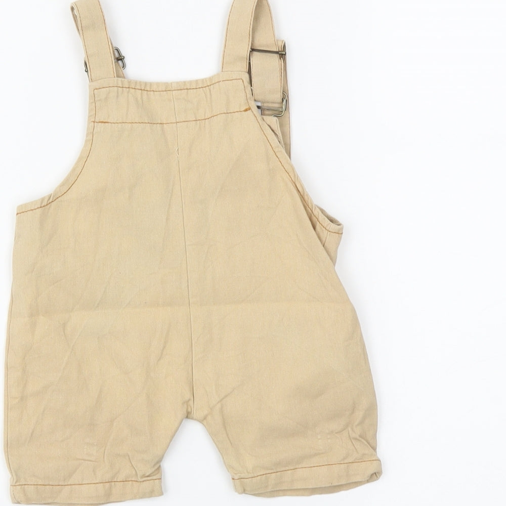 Preworn Baby Brown  Denim Dungaree One-Piece Size 6-9 Months