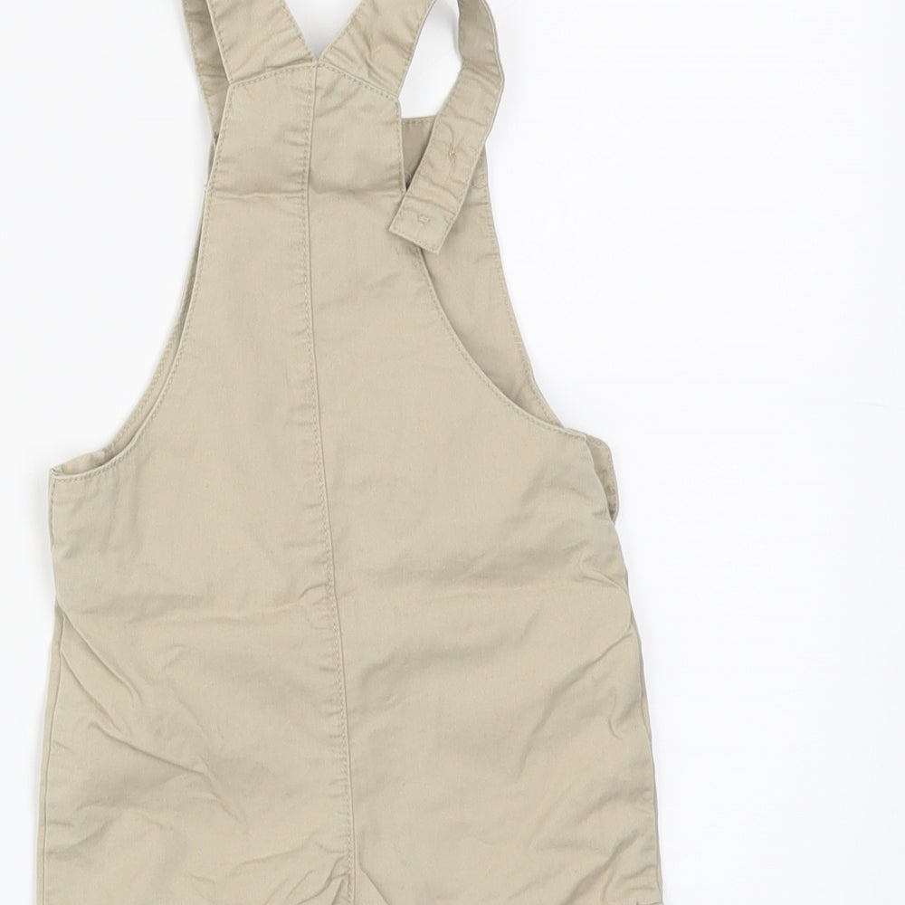 Preworn Boys Brown   Dungaree One-Piece Size 6-9 Months