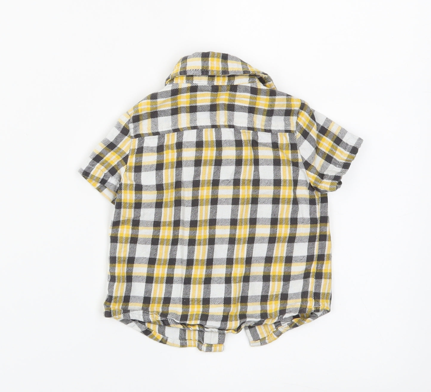 Primark Boys Yellow Plaid  Basic Button-Up Size 3-6 Months