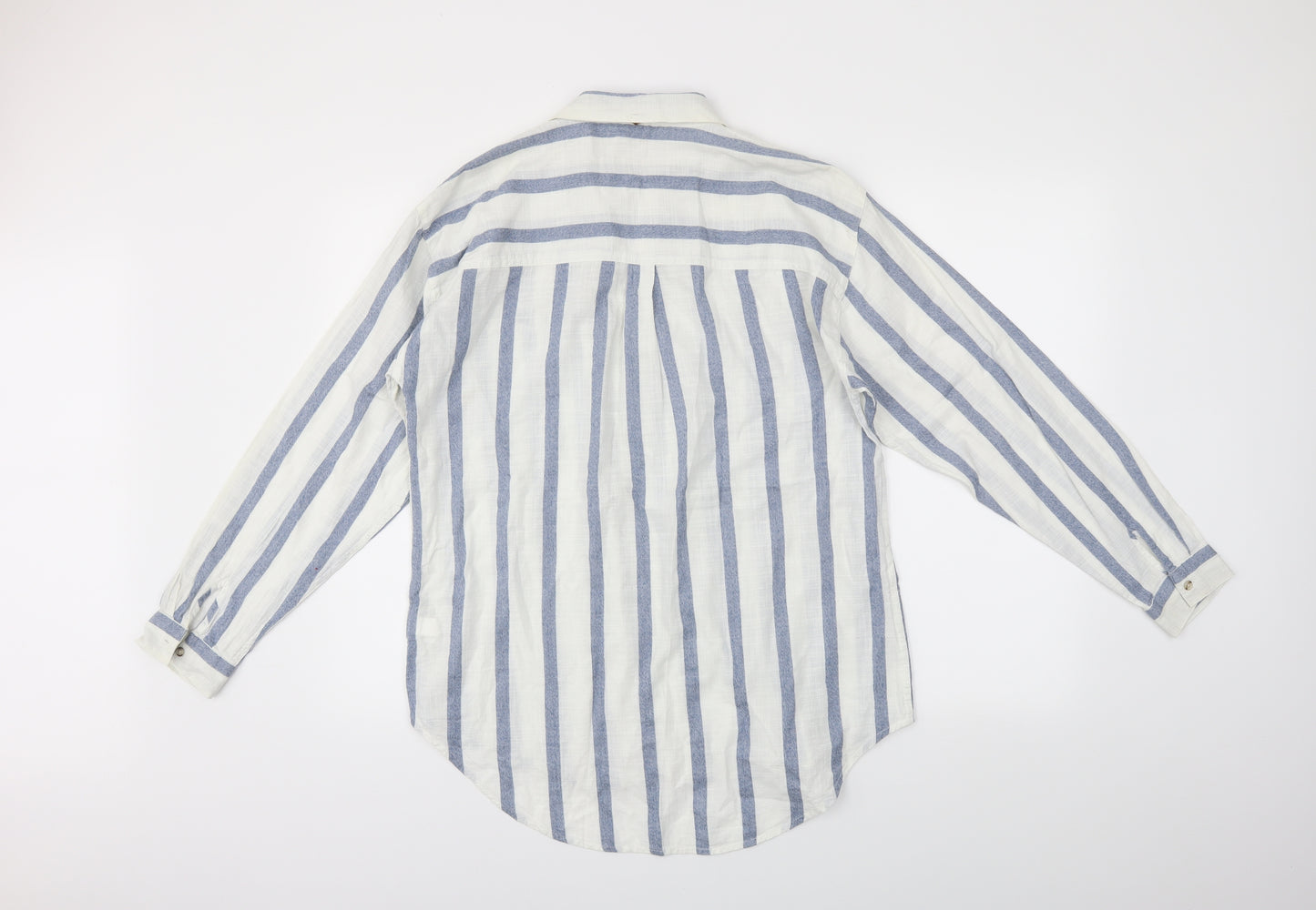 NEXT Womens White Striped  Basic Button-Up Size 12