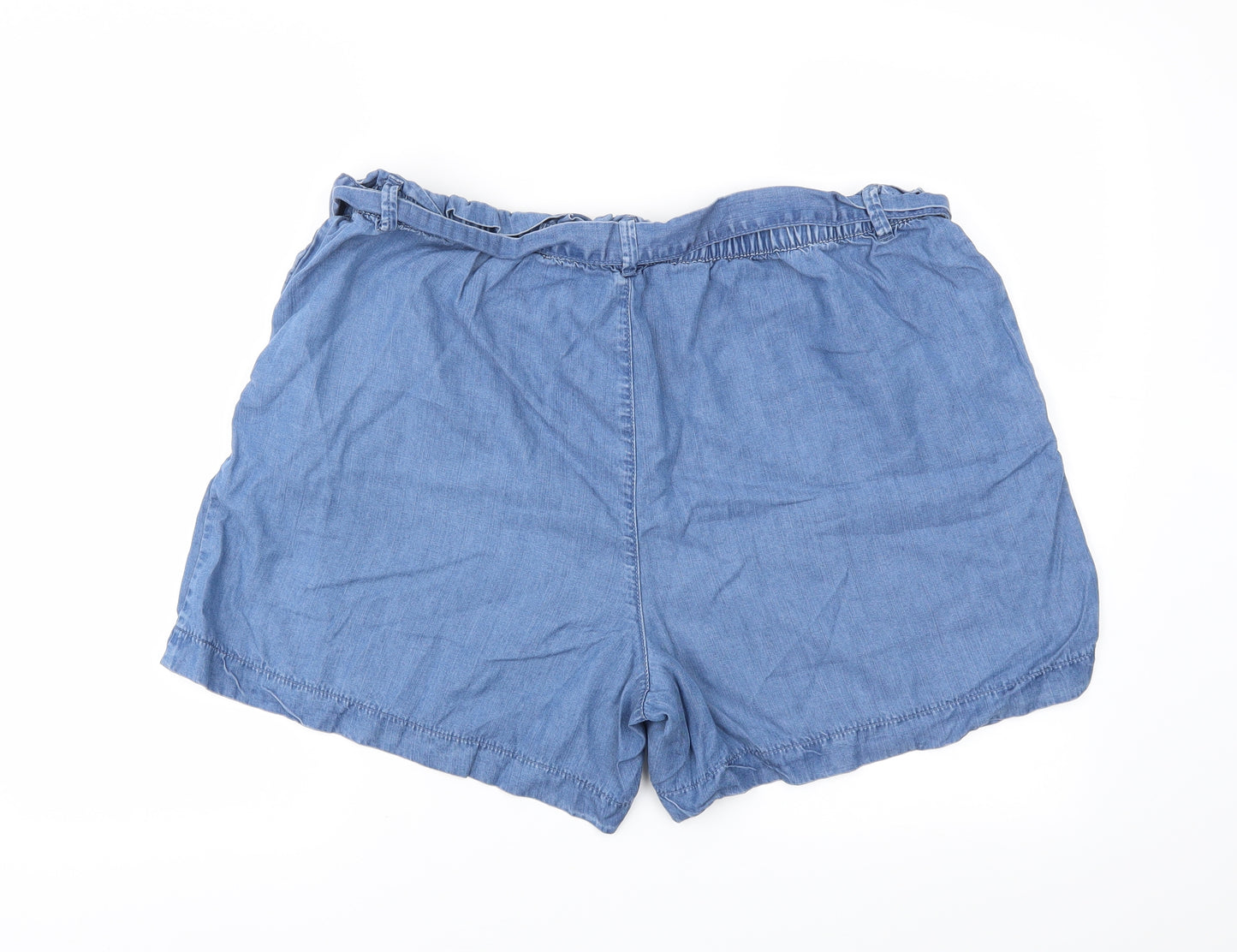 TU Womens Blue   Paperbag Shorts Size 18
