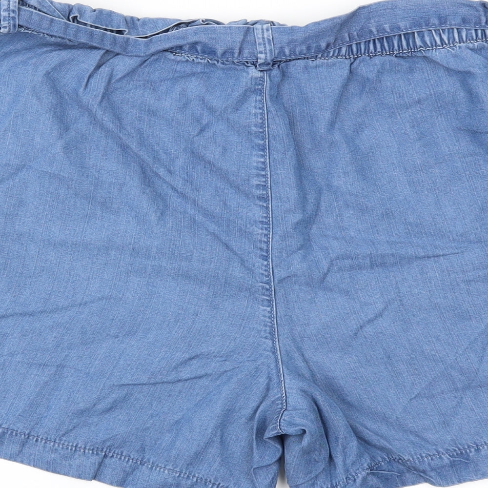 TU Womens Blue   Paperbag Shorts Size 18