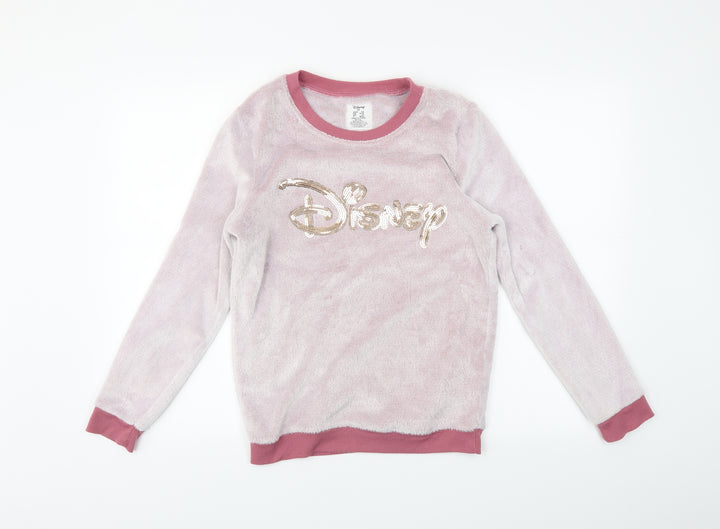 Disney Womens Pink Solid Capri Pyjama Top Size XS - disney