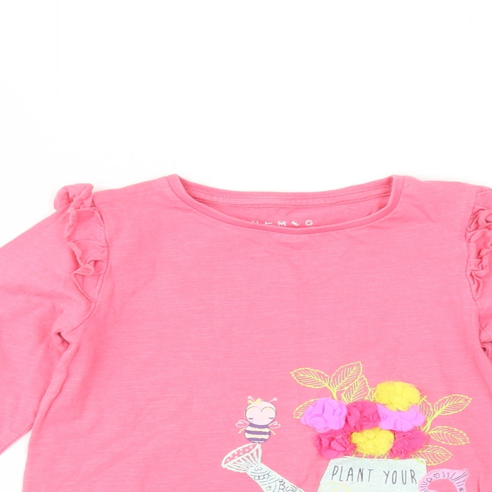 Nutmeg Girls Pink   Basic T-Shirt Size 5-6 Years
