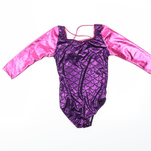 Vogue Fashion Girls Pink Animal Print  Bodysuit One-Piece Size 8 Years